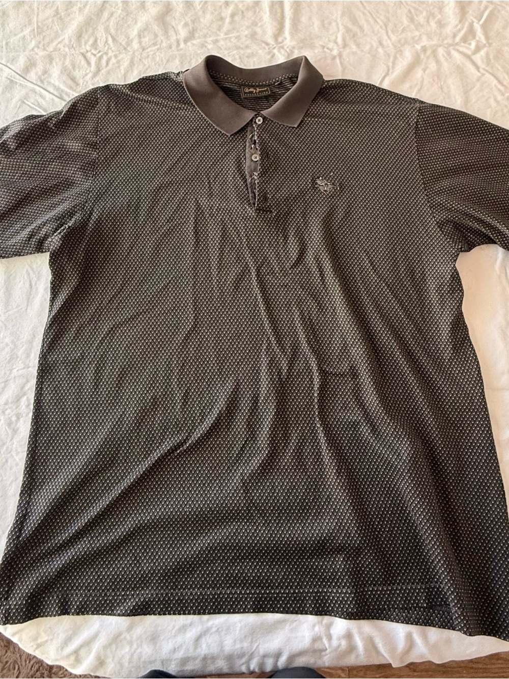 Vintage Bobby Jones Collection Men's XXL
Gray Micro Dot Golf Polo Embroidered
Lo